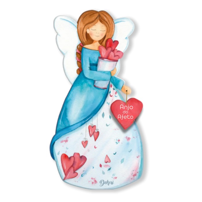 Anjo Protetor Decorativo em Madeira Dekori