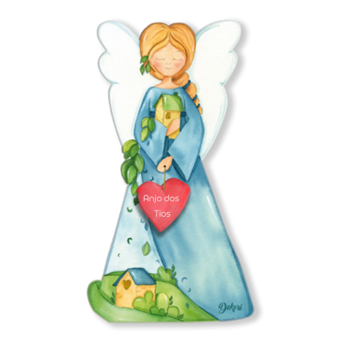 Anjo Protetor Decorativo em Madeira Dekori 02
