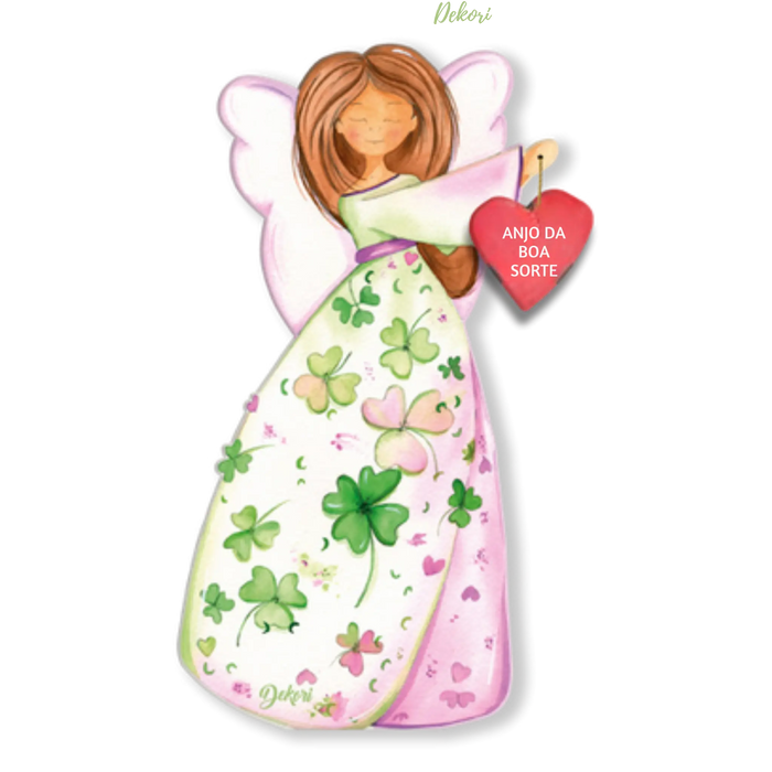 Anjo Protetor Decorativo em Madeira Dekori 03