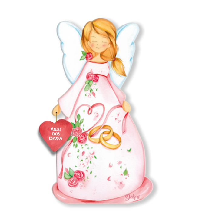 Anjo Protetor Decorativo em Madeira Dekori 05