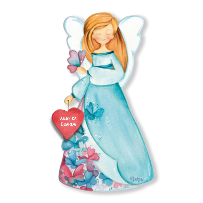 Anjo Protetor Decorativo em Madeira Dekori 12