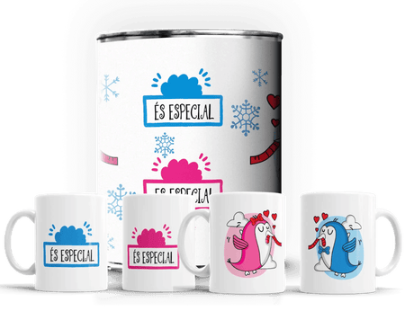 Conjunto Exclusivo de 2 Canecas em Lata para Celebrar o Dia dos Namorados - Charmy Gift Store ® A minha loja Casa e Decoração