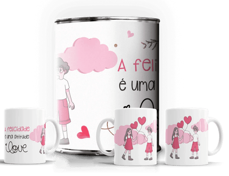 Conjunto Charmy Gift Store® com 2 Canecas de Lata para Dia dos Namorados, Fabrico Português A minha loja Casa e Decoração