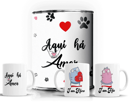 Conjunto de 2 Canecas em Lata para Dia dos Namorados by Charmy Gift Store® A minha loja Casa e Decoração