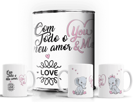Conjunto de 2 Canecas em Lata Dia dos Namorados – Presente Original Charmy Gift Store® A minha loja Casa e Decoração