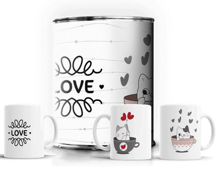 Conjunto de 2 Canecas Metálicas Dia dos Namorados - Presente Único e Original A minha loja Casa e Decoração