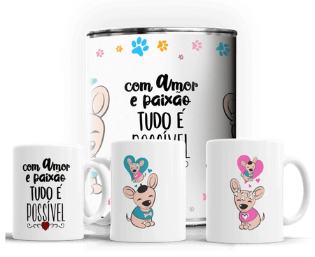 Conjunto de 2 Canecas em Lata para o Dia dos Namorados - Presente Único e Original A minha loja Casa e Decoração