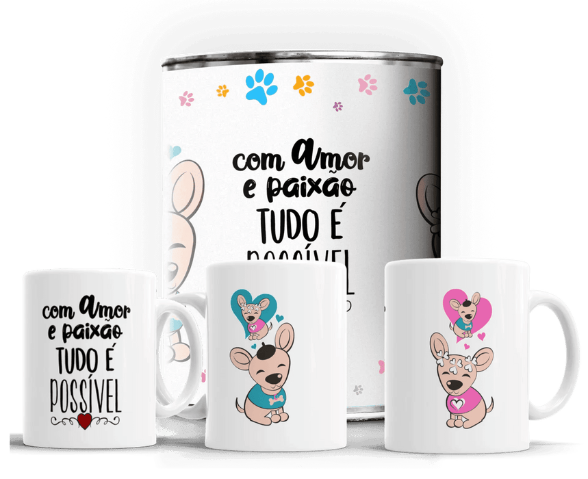 Conjunto de 2 Canecas em Lata para o Dia dos Namorados - Presente Único e Original A minha loja Casa e Decoração