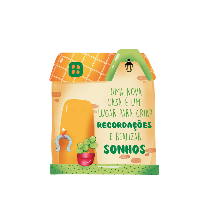 Íman Decorativo Casinha com Frase em Madeira-Dekori