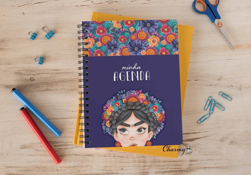Agenda Personalizável Frida Azul - Charmy Gift Store