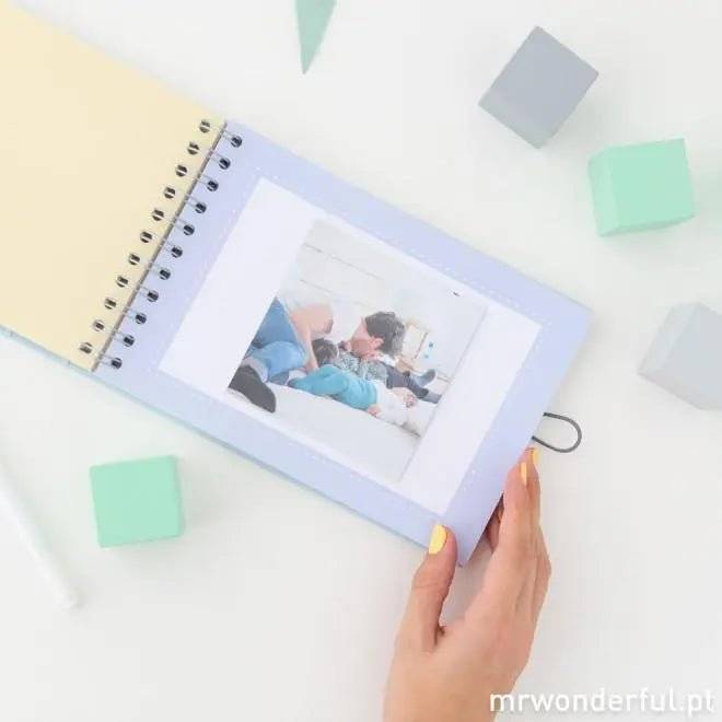 Álbum de fotos para bebé azul - Momentos da estrela da casa Mr. Wonderful Casa e Decoração