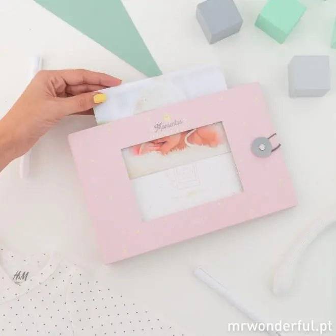 Álbum de fotos para bebé rosa - Momentos da estrela da casa Mr. Wonderful Casa e Decoração