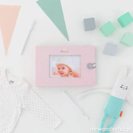 Álbum de fotos para bebé rosa - Momentos da estrela da casa Mr. Wonderful Casa e Decoração