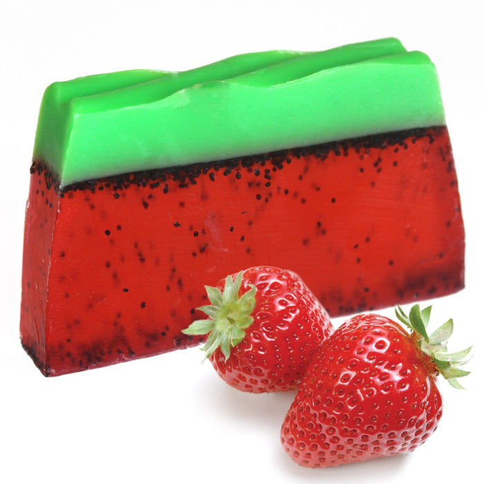 Fatias de Sabonete Paraíso Tropical - Morango Delicioso com Sementes de Papoula