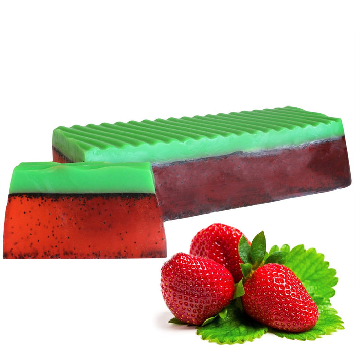 Fatias de Sabonete Paraíso Tropical - Morango Delicioso com Sementes de Papoula