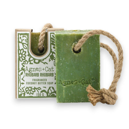 Sabonete Agnes + Cat com Cordão - Aroma Rabarbaro Exclusivo