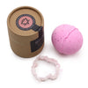 Bomba de Banho com Pulseira de Quartzo Rosa e Pérola - Bergamota e Sal Marinho