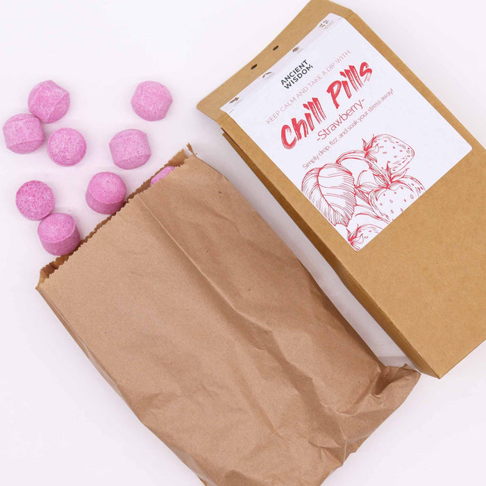 Pacote Presente Comprimidos Relaxantes 350g - Morango, Charmy Gift Store®
