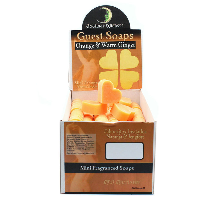 Sabonetes para Convidados em Forma de Coração - Laranja e Gengibre Quente, 20g