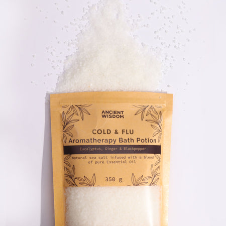 Poção Aromaterapia para Banho Contra Gripe e Resfriado em Saco Kraft 350g