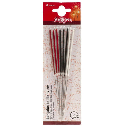 Blister 8 foguete luminosa colorida 17cm by deKora A minha loja Casa e Decoração