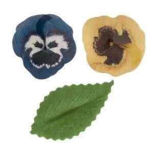 Blister decoração obreia para bolos 3 flores e 6 folhas - Charmy Gift Store