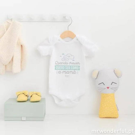 Body para bebé com a frase Quando crescer quero ser como a mamã A minha loja Casa e Decoração