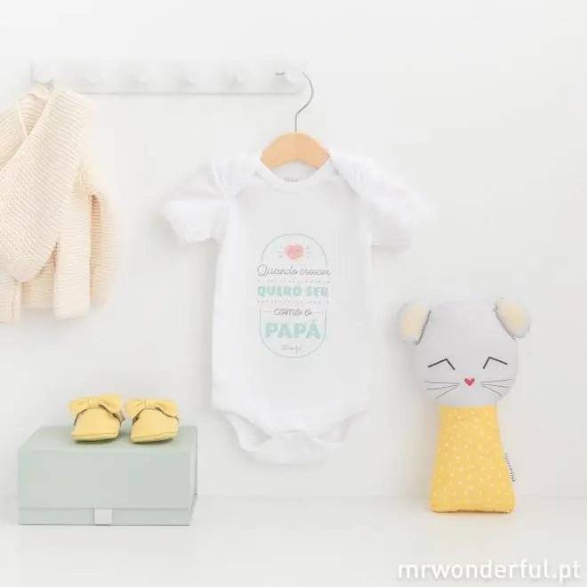 Body para bebé com a frase Quando crescer quero ser como o papá A minha loja Casa e Decoração