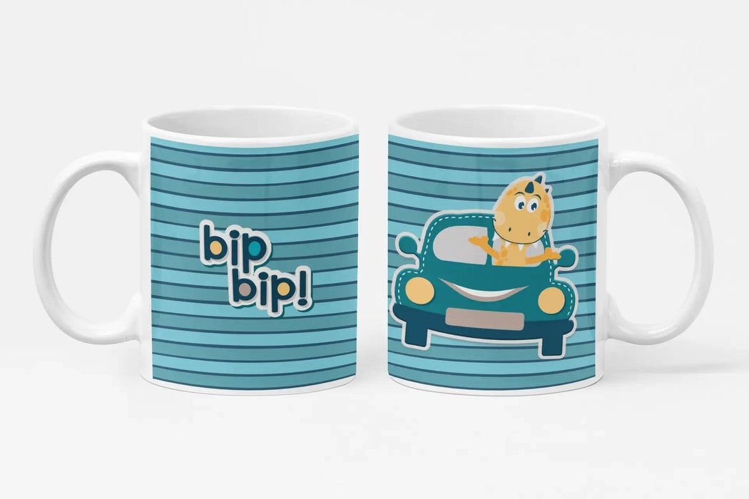 Caneca de Cerâmica Infantil com Tema de Dinossauro - Modelo Dino Boy 003 da Charmy Gift Store ®