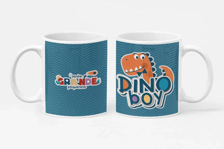 Caneca de Cerâmica Dino Boy 006 – Presente Divertido e Exclusivo para Crianças, Produzido em Portugal pela Charmy Gift Store®