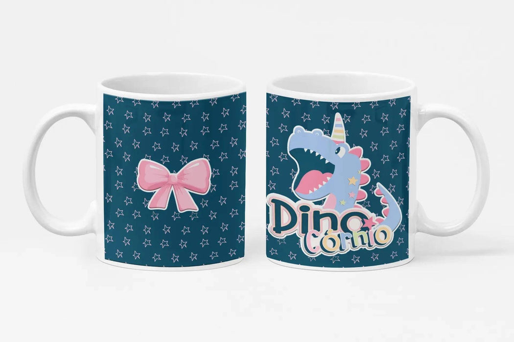Caneca de Cerâmica Dino Girl 012 – Presente Personalizado Exclusivo para Crianças – Feito em Portugal
