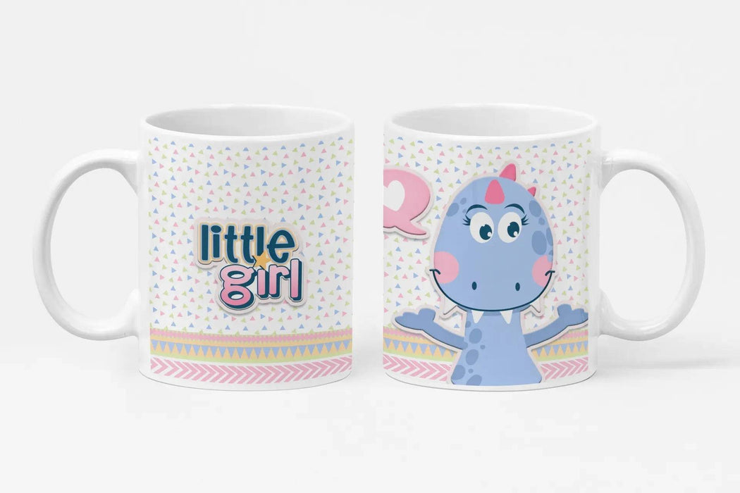 Caneca Infantil de Cerâmica Dino Girl 014 – Presente Exclusivo e Personalizado de Portugal