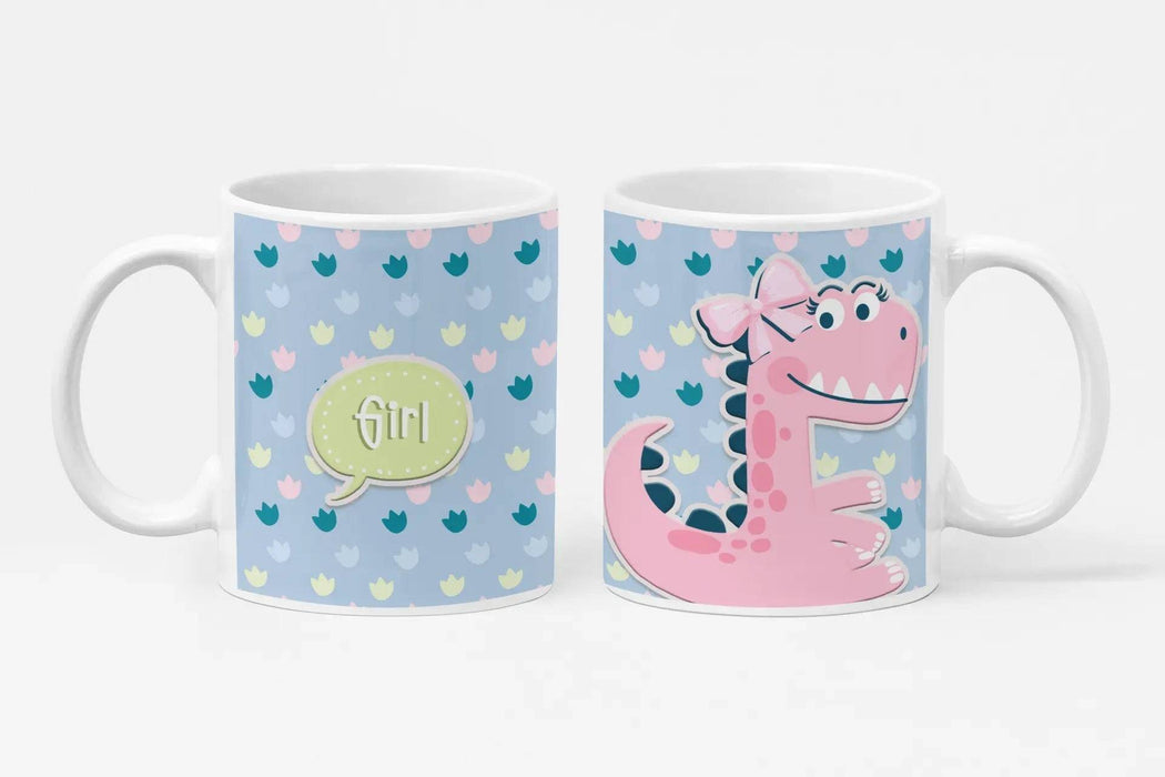 Caneca Infantil Dino Girl Personalizada 015 – Presente Exclusivo Charmy Gift Store®