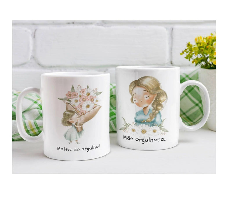 Caneca de Cerâmica Mãe com Acabamento Brilhante 325ml - Presente Único Charmy Gift Store®