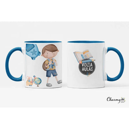 Caneca de Cerâmica Menino Escola 041 - Charmy Gift Store