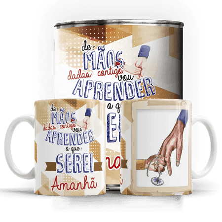 Caneca Dia do Pai De mãos dadas contigo... A minha loja Casa e Decoração