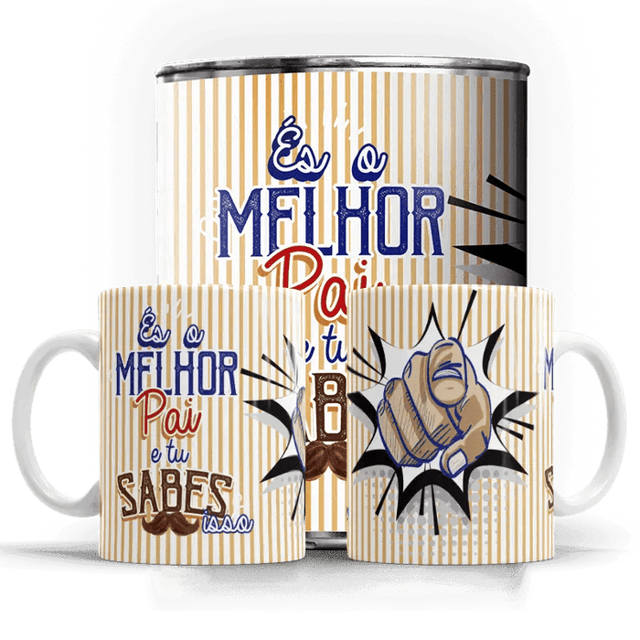 Caneca Dia do Pai És o melhor Pai A minha loja Casa e Decoração