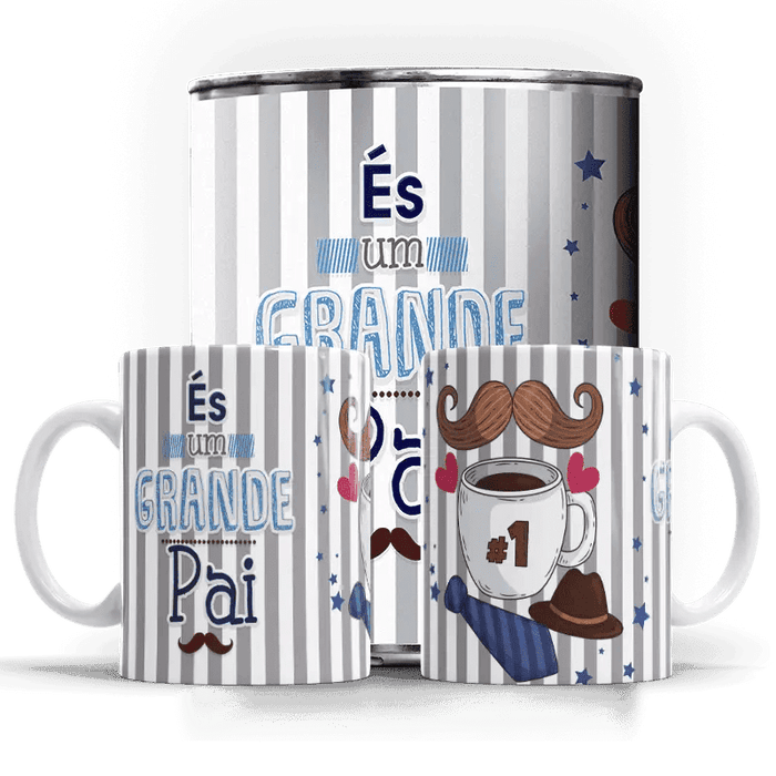 Caneca Dia do Pai És um grande Pai A minha loja Casa e Decoração