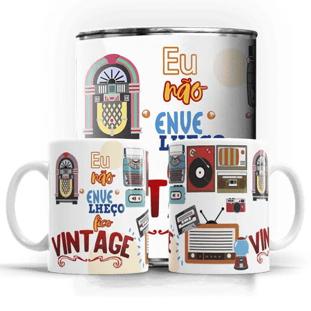 Caneca Dia do Pai Eu não envelheço...Fico Vintage A minha loja Casa e Decoração