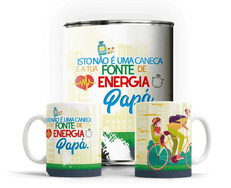 Caneca Dia do Pai Fonte de Energia A minha loja Casa e Decoração