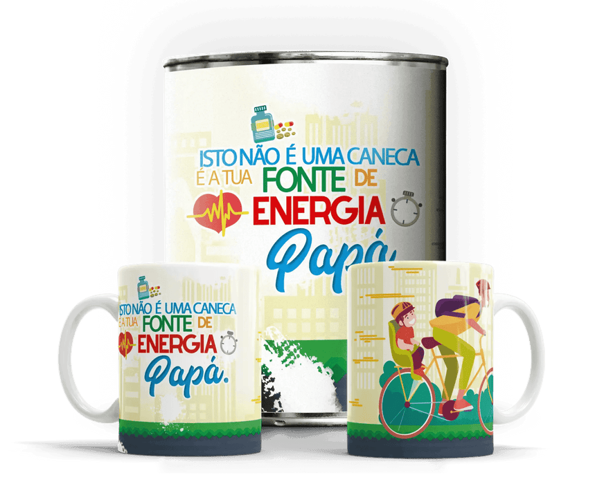 Caneca Dia do Pai Fonte de Energia A minha loja Casa e Decoração