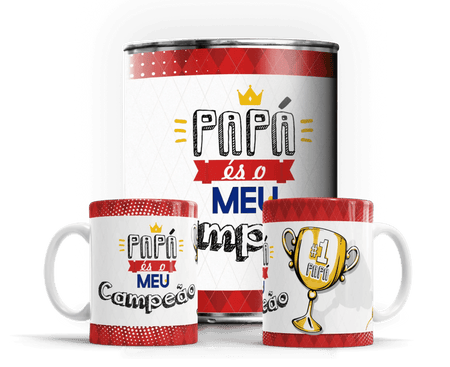 Caneca Dia do Pai Papá és o meu Campeão A minha loja Casa e Decoração