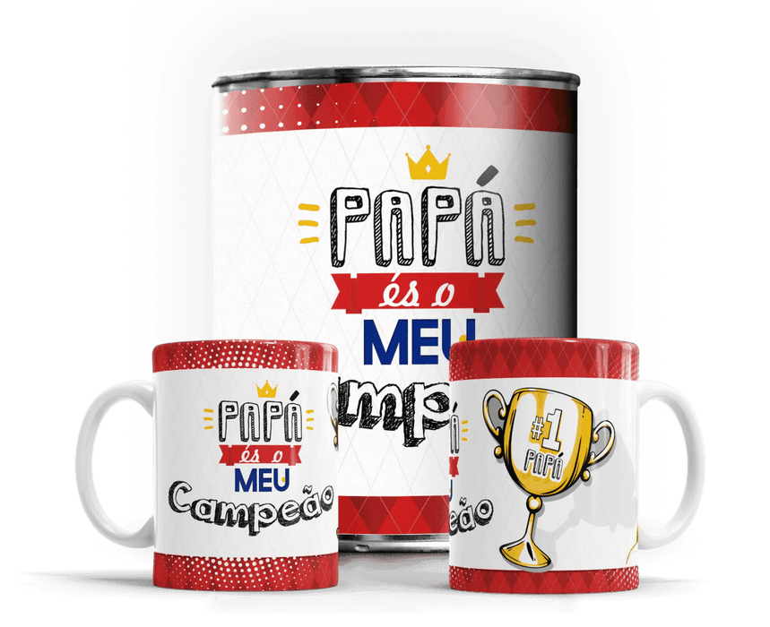 Caneca Dia do Pai Papá és o meu Campeão A minha loja Casa e Decoração