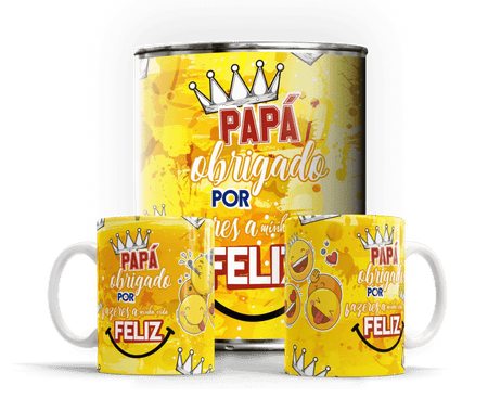 Caneca Dia do Pai Papá obrigado por fazeres a minha vida Feliz A minha loja Casa e Decoração