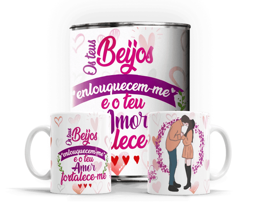 Caneca em Lata Dia dos Namorados para Presentear A minha loja Casa e Decoração