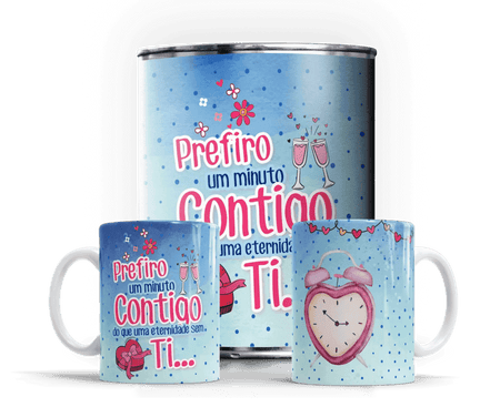 Caneca em Lata Exclusiva Dia dos Namorados - Presente Único e Especial A minha loja Casa e Decoração