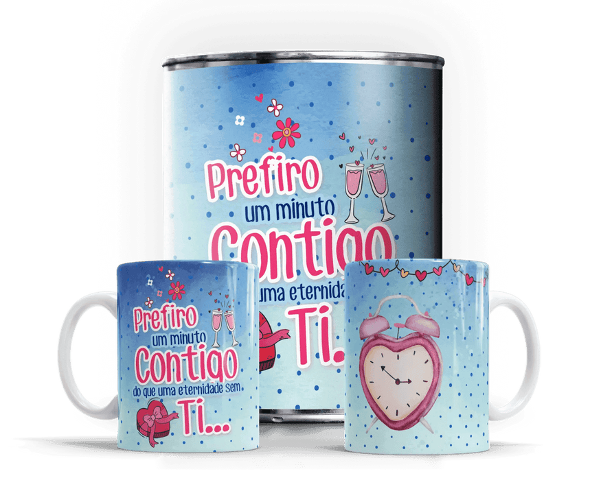Caneca em Lata Exclusiva Dia dos Namorados - Presente Único e Especial A minha loja Casa e Decoração