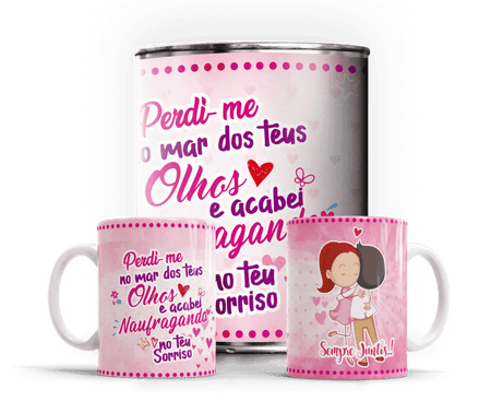 Caneca em Lata Exclusiva para Dia dos Namorados - Presente Único e Personalizado A minha loja Casa e Decoração