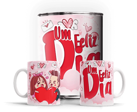 Caneca em Lata Dia dos Namorados Exclusiva – Presente Único e Encantador para Celebrar o Amor A minha loja Casa e Decoração