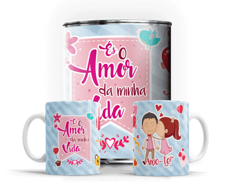 Caneca em Lata Dia dos Namorados – Presente Único e Charmoso da Charmy Gift Store® A minha loja Casa e Decoração